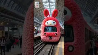My Melody train 🎀 Would you like to ride? #train​ #melody #cute​ #funny​
