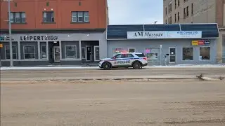 Moose jaw police car 726 responding for a vehicle vs tree 12/09/25