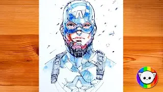 How to draw Captain America - Avengers sketch