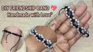 DIY Friendship Band with Thread & Beads 💖 | Handmade Friendship Bracelet | Creative Collection