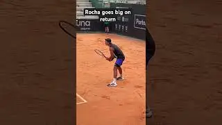 Henrique Rocha goes big on return vs Daniel Masur Porto Challenger 2 #tennis #atpchallengertour