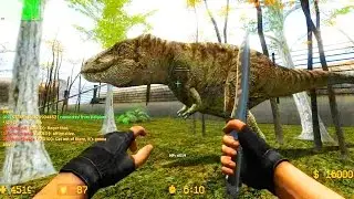 Counter Strike Source Zombie Escape mod online gameplay on Jurassic Park Escape map