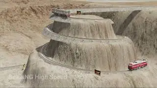 Trains vs Impossible Spiral Tracks in BeamNG drive &ndash; 1 | BeamNG High Speed