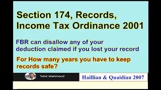 Section 174 | Records | Income Tax Ordinance 2001