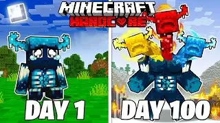 I Survived 100 Days as an ELEMENTAL WARDEN in Minecraft Hardcore World || NoobZilla