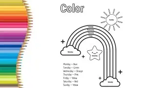 Learn Colors with Days of the Week 🌈 | Rainbow Drawing & Coloring for Kids | Easy Art