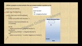 Write a java program to check whether the number is positive or negative.