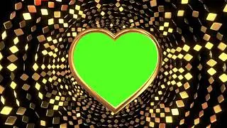 Green Heart Animated boarder frame Animation effects HD footages | chroma key heart animation effect