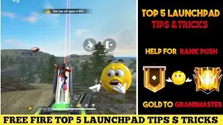 FREE FIRE TOP 5  LAUNCHPAD TIPS AND TRICKS FF TPS AND TRICKS LAUNCHPAD HINDING PLACE