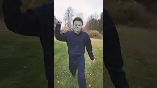 Michael Myers gets shot by a nerf gun