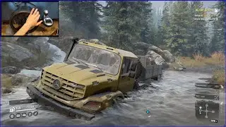 SnowRunner - Winter Stores - Mercedes Benz Zetros Thrustmaster T300 RS Gameplay