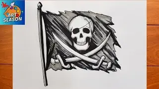 How to Draw a Pirate Flag Step by Step
