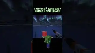 ТИПИЧНЫЙ ДЕНЬ BABY ZOMBIE В МАЙНКРАФТ #майнкрафт #зомби #minecraft