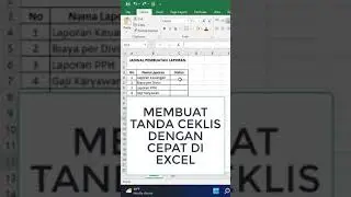 Membuat Tanda Ceklis di Microsoft Excel #excel #ceklissatu #tanda #cepat #tutorialexcel #pemula