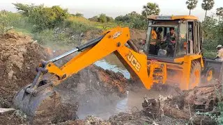 JCB 3DX Mud Filling for Water Pipeline | Farming Work in Village || jcb video