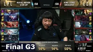 Royal Never Give Up vs Kingzone DragonX | Game 3 Grand Finals LoL MSI 2018 | RNG vs KZ G3