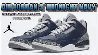 Air Jordan 3 Midnight Navy - DETAILED LOOK