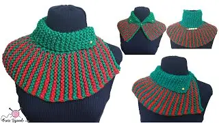 ✅ Tejidos de NAVIDAD a Palitos 🌈 Cuello Bufanda Navideña Mágica a Dos Agujas de 4 Formas Distintas