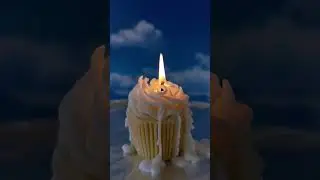 Ice cream candle burning timelapse#shorts #candle #timelapse