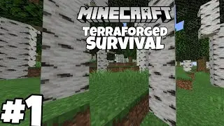 Terraforged survival Minecraft 1.15.2 - Folge 1