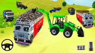 JCB. //  DUMPER TRUCK. // UNLOADED BORI LOADED ON 3D GAME INDIAN VEHICLE SIMULATOR 3D 