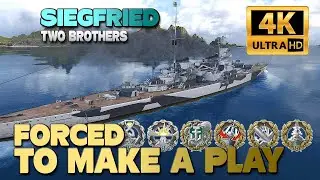 Крейсер Зигфрид вынужден сделать хороший ход - World of Warships