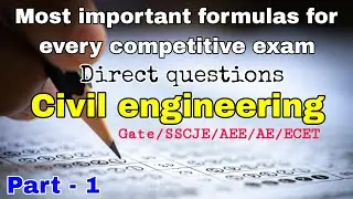 Most important formulas for every competitive exam | Civil engineering | GATE | JE | AEE | AE | ECET