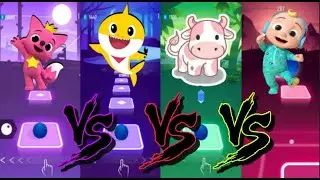 Pink Fong Baby Shark VS Yellow Baby Shark VS Dancing Polish Cow VS Cocomelon ||| TILES HOP EDM RUSH