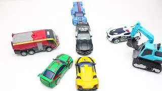 Transformers Bumblebee Movie Animation Robot Truck Lego Gym Fail & Robbery Bank Police Car