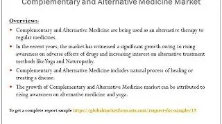 Complementary and Alternative Medicine Market Analysis to 2025