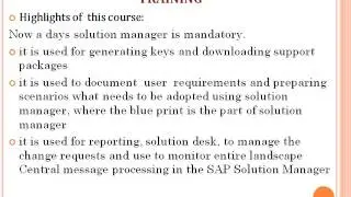 online SAP SM SOLUTION MANAGER TRAINING