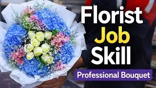 Florist Job Training | Professional Hand Bouquet Making (Hydrangea & Roses) | Bouquet Bliss 