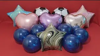 FUN HEART SHAPE MYLAR BALLOON AND LOT'S OF PASTEL CHROME BALLOONS POPPING l SATISFYING VIDEO