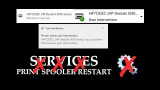 Printer Requires User Intervention error / Wireless Printing Fix / HP Wireless Printing Error