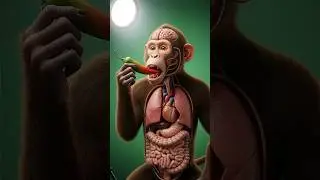 Watch what happens in a monkey's stomach when it eats chili peppers #3danatomy #monkey #biology#ai