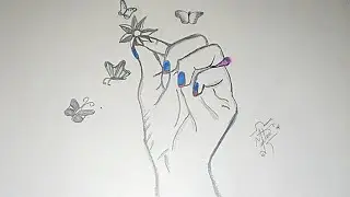 Girl hand holding a flower drawing//pencil sketch//M.s imagination Art