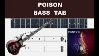 POISON | ALICE COOPER | BASS TAB | #tutorial #Mastertabs#BestFreeYoutubeMusic# #hardrock