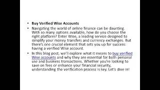 Buy Verified Wise Accounts. #account #wise #getsmmus