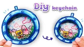 Paper diy🌊| Spongebob keychain making tutorial| ASMR| Video.🧽✨