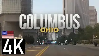 Columbus, Ohio 4K Street Tour - Columbus Driving Tour - Early Morning Short North, High Street