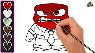 Draw Anger from Inside Out! 🎨 Fun Art Tutorial for Kids 🏠🔥