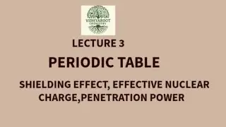 LECTURE 3 II PERIODIC TABLE  SHIELDING EFFECT, EFFECTIVE NUCLEAR CHARGE, PENETRATION POWER