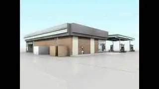 3D Model BP Gas Station With Shop And CarWash RenderRead Review