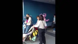 Tokyo Disneyland Meet Stitch and Angel (Star Tours Fast Pass Area)