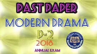 Modern drama past paper| 2018|MA english part 2