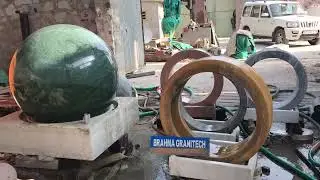 Black Garden Fountain Ball Rotating Granite Ball Fountain, Outdoor Marble Fengshui  Floating Sphere