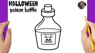 How To Draw A Halloween Potion Bottle Easy | How to draw Halloween stuff 🎃