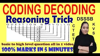 #CTET2020 #CodingDecoding 100% Exam Crack in first attempt, #DSSSD KVS, 10sec Question solved