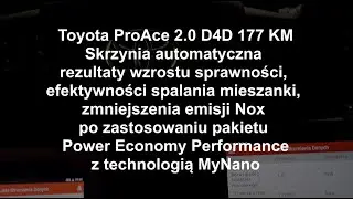 Nox - zmniejszenie emisji - Toyota ProAce 2.0 D4D 177 KM - pakiet Power Economy Performance z MyNano