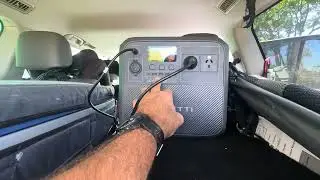 BLUETTI 180 & BLUETTI smart charger 1 setup in the back of the 200 series 2009 LandCruiser 